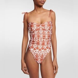 Agua Bendita Rábano Calados Printed One-Piece Swimsuit Womens XL EUC
